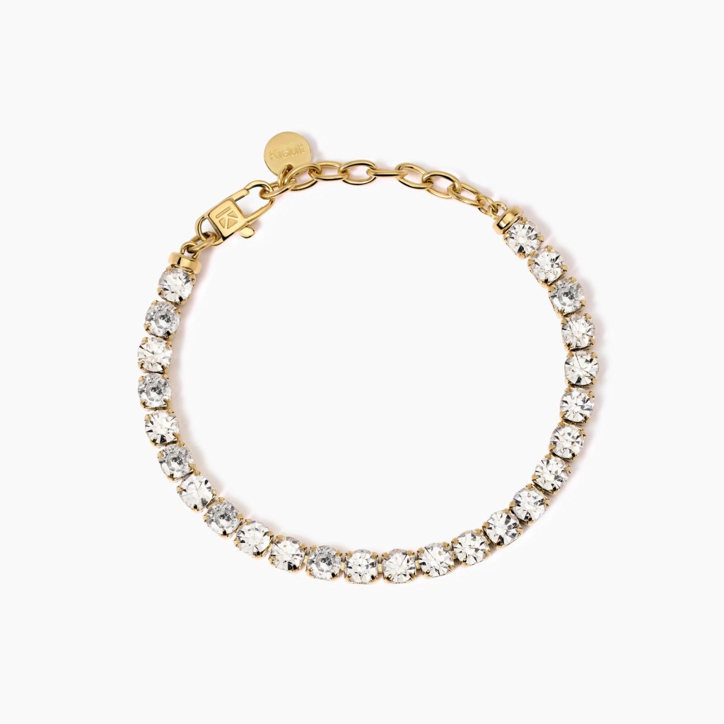 Bracciale tennis dorato con cristalli bianchi - KIDULT