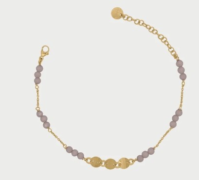 BRACCIALE CATENA ZIRCONI MILKY E MEDAGLIE - RUE DES MILLE