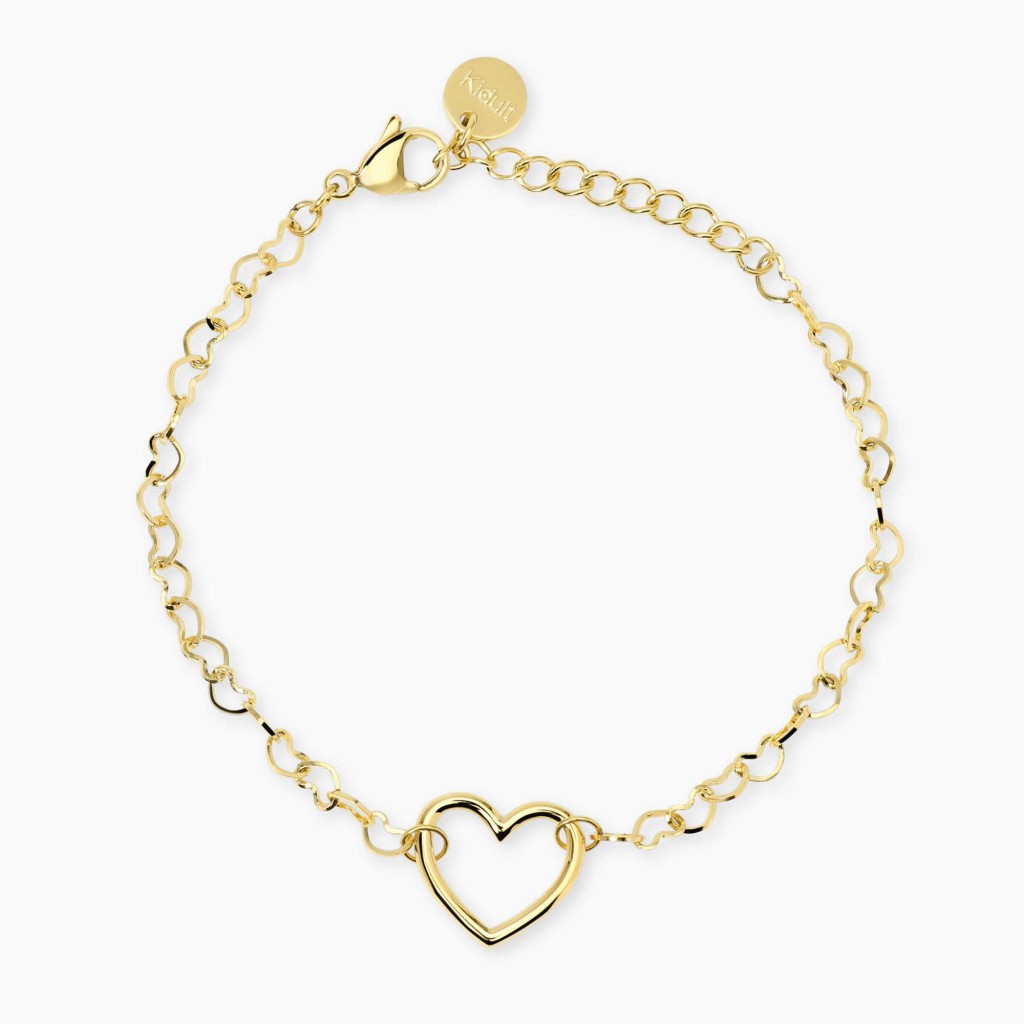 Bracciale cuore in acciaio dorato - KIDULT