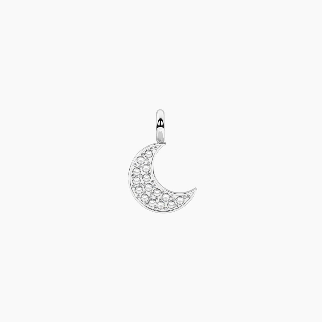 Ciondolo a forma di luna con cristalli - KIDULT COMPONIBILE