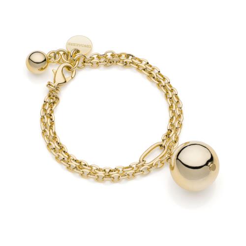 Bracciale Unoaerre dorato con ciondolo a sfera - UNOAERRE