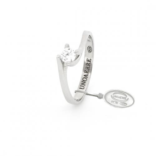 Anello Unoaerre Solitario Mini in argento bianco - UNOAERRE