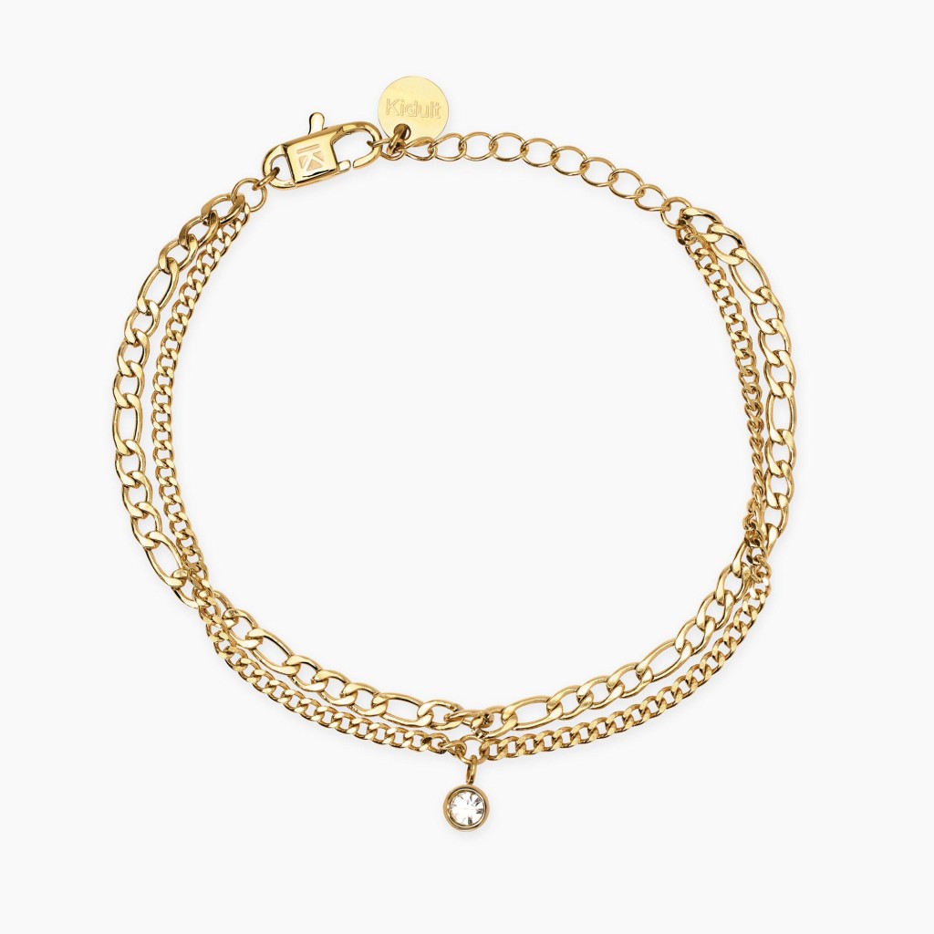Bracciale dorato con catene e ciondolo - KIDULT