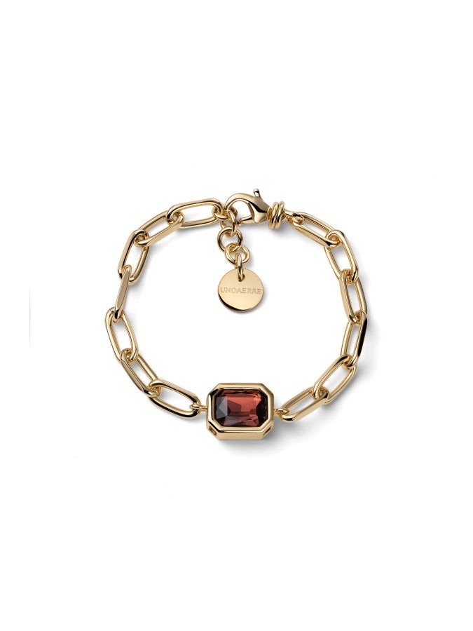Bracciale Joya catena e cristallo marrone - UNOAERRE