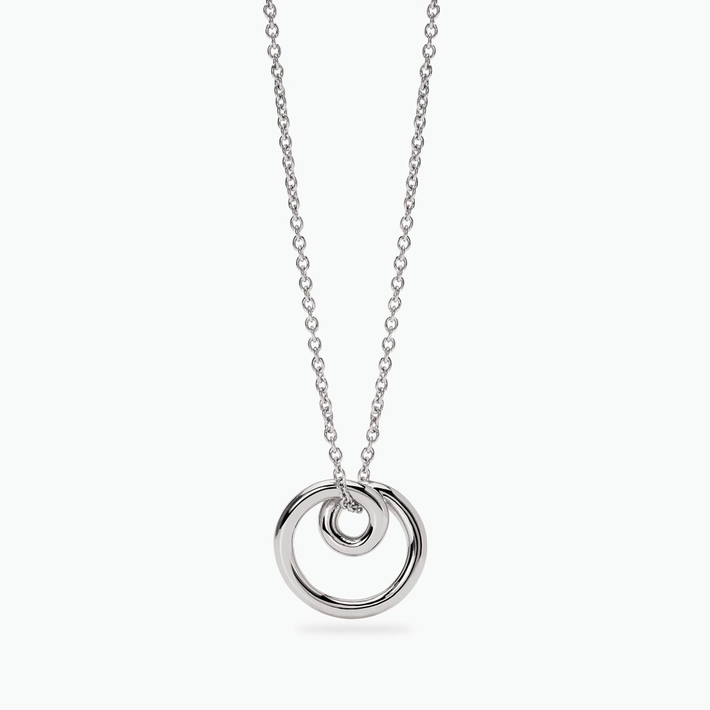 Collana girocollo donna con spirale in acciaio argentato - KIDULT