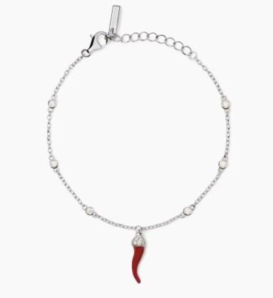 Mabina Bracciale Argento Cornetto Rosso e Zirconi - MABINA