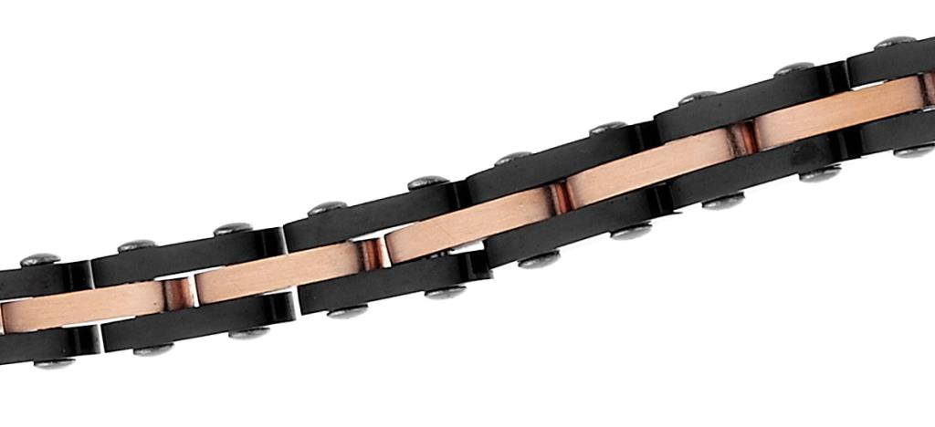 Bracciale Zancan da uomo Acciaio pvd Nero e oro Rosa - ZANCAN
