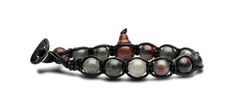 Tamashii Bracciali Classici Diaspro Africano e cordoncino Nero - TAMASHII