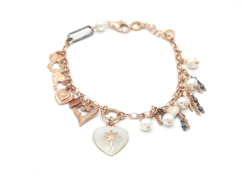 Bracciale Sacramore Firenze Multiciondoli Cuore Bianco - SACRAMORE FIRENZE