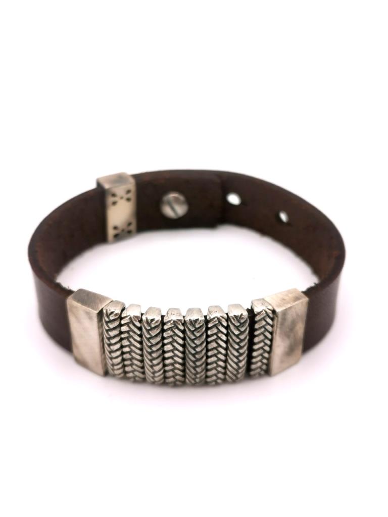 Bracciale Amantide in Cuoio Marrone - AMANTIDE