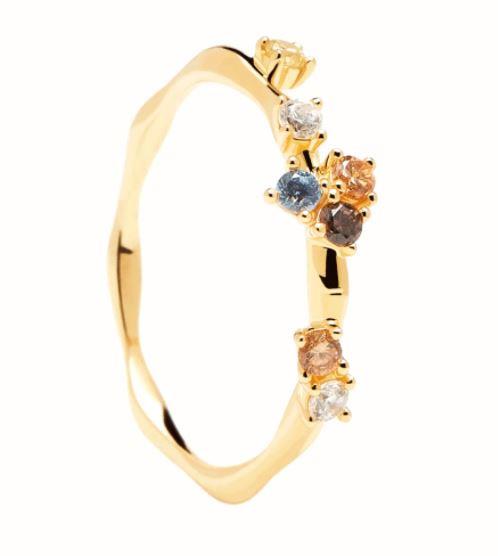 Anello Five PDPaola Con  Pietre Multicolor - PDPAOLA