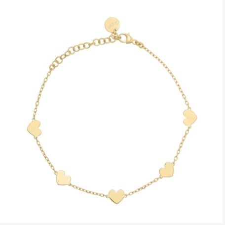 Bracciale donna Rue Des Mille in argento dorato con cuoricini  - RUE DES MILLE