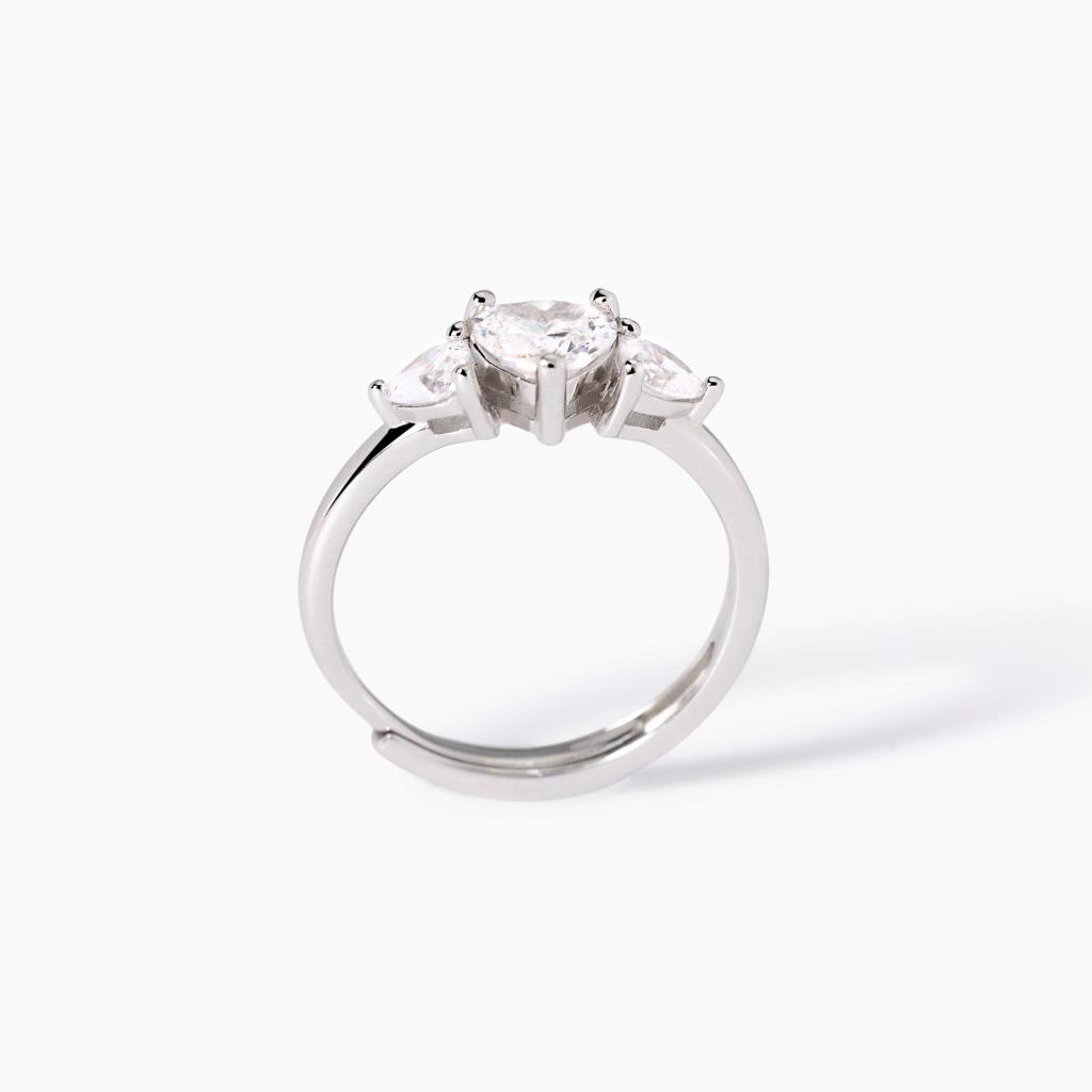 Anello Mabina in argento con zirconi cuore - MABINA