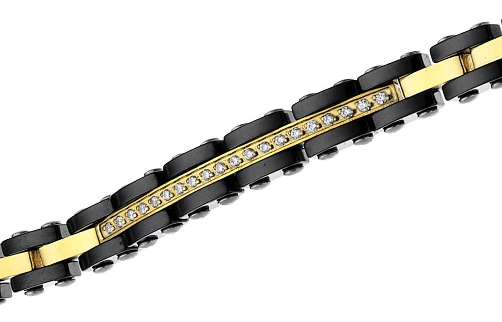 Bracciale Zancan da uomo Acciaio pvd Nero e Giallo - ZANCAN