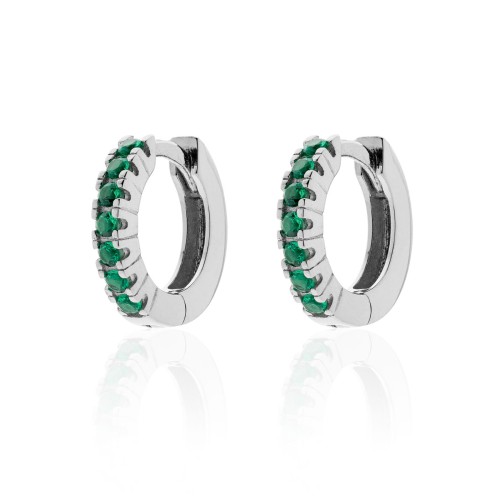 Orecchini in argento con zirconia cubica verde - UNOAERRE
