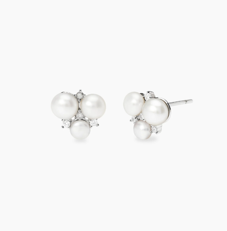 Orecchini in bronzo e argento con perle coltivate - MABINA