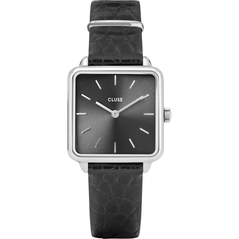 Orologio Cluse La T&eacute;tragone Leather Silver Black/Black Alligator - CLUSE