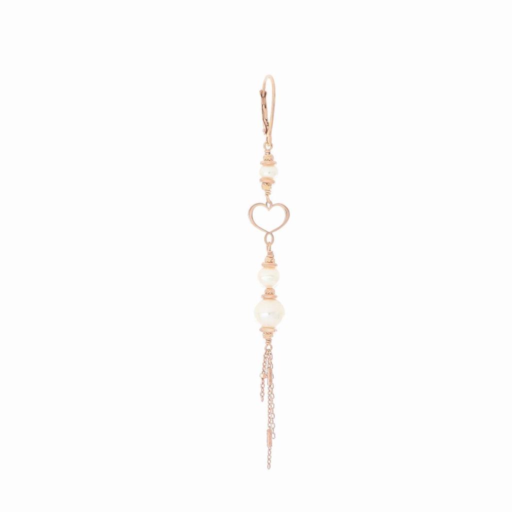Orecchino Maman Et Sophie Lungo Con Perle E Cuore  - MAMAN ET SOPHIE