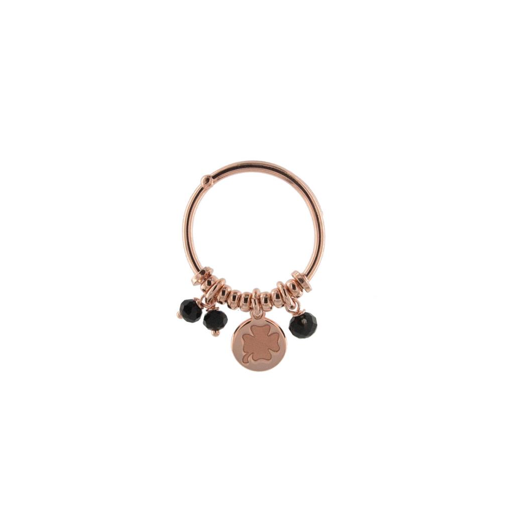 Anello Pietre Nere Gipsy Chic Tierra Rue Des Mille  - RUE DES MILLE