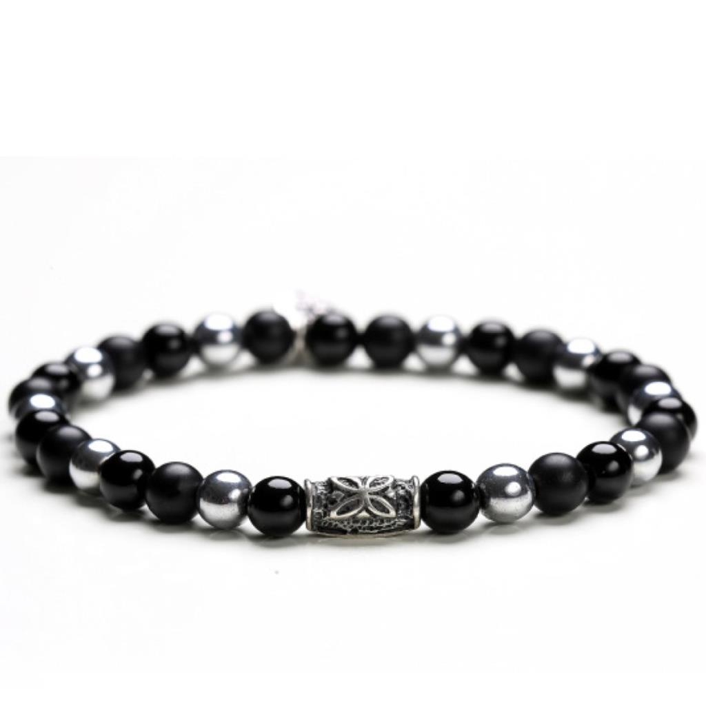 Bracciale Gerba Jewels Stone Black Silver onice opaco e argento - GERBA JEWELS