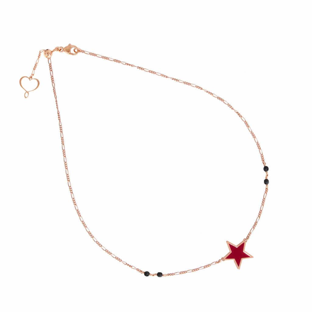 Collana Girocollo con Stella in smalto Rosso - MAMAN ET SOPHIE