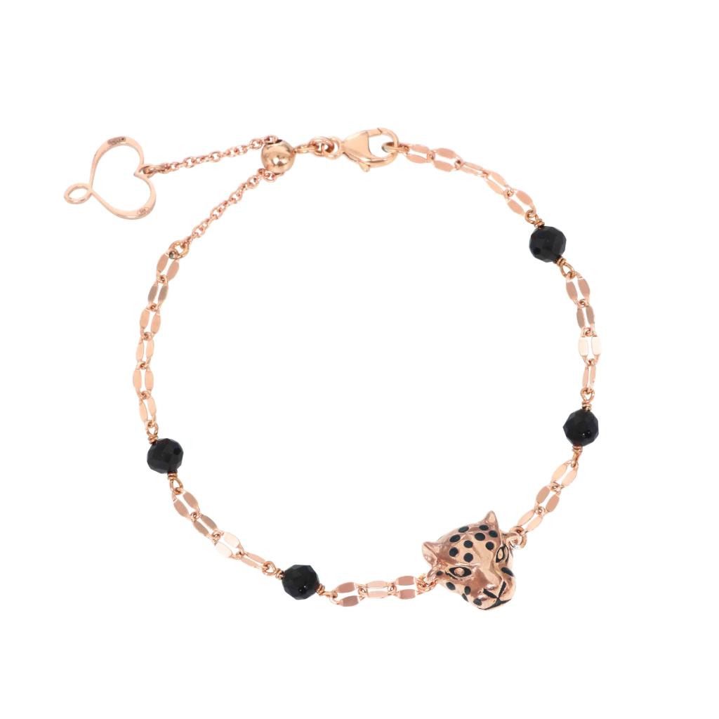 Bracciale Leopardo E Spinelli Neri - MAMAN ET SOPHIE
