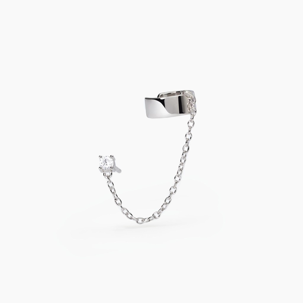 Ear cuff con orecchino a lobo - MABINA