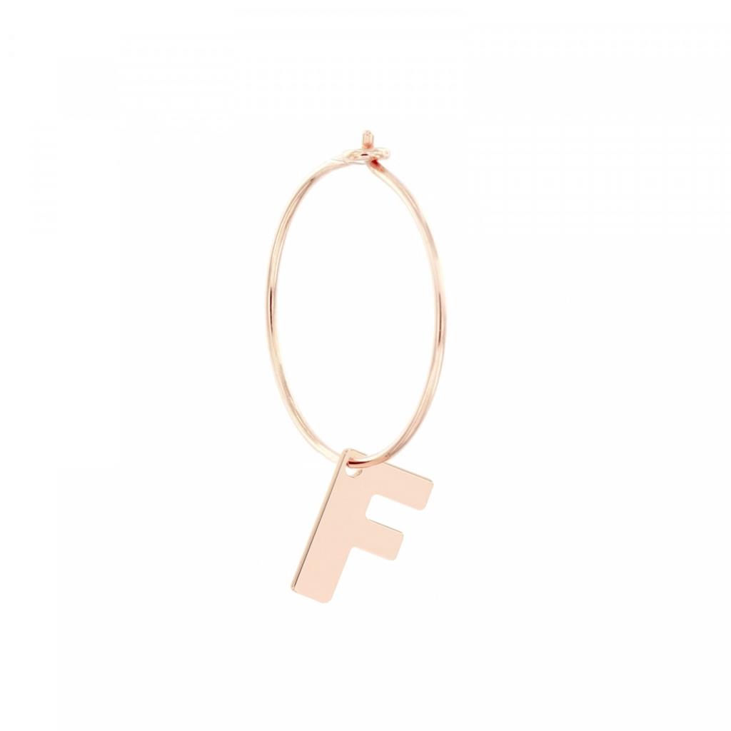 ORECCHINO SINGOLO CERCHIO 19 MM CON LETTERA 10 MM - MAMAN ET SOPHIE