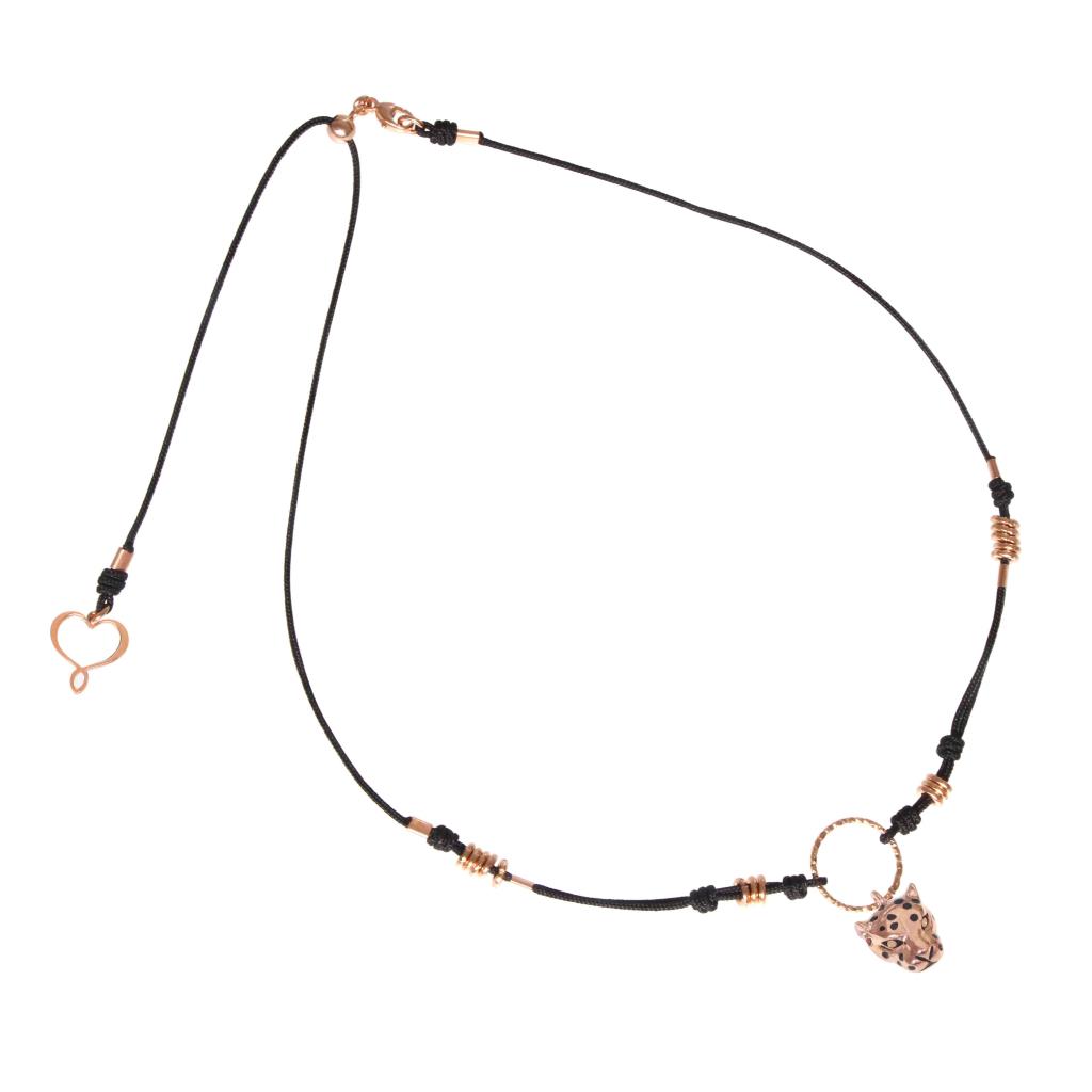 Collana Maman Et Sophie in Nylon Con Leopardo - MAMAN ET SOPHIE