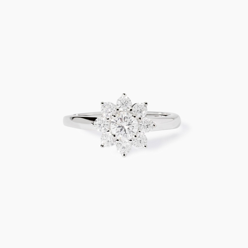 Anello in argento con zirconi taglio girasole Eden - MABINA