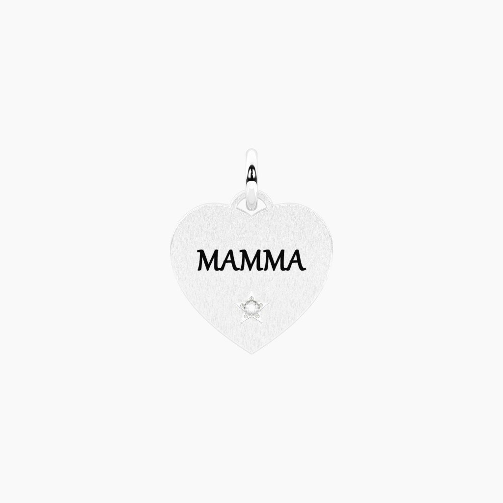 Ciondolo cuore con scritta mamá - KIDULT COMPONIBILE