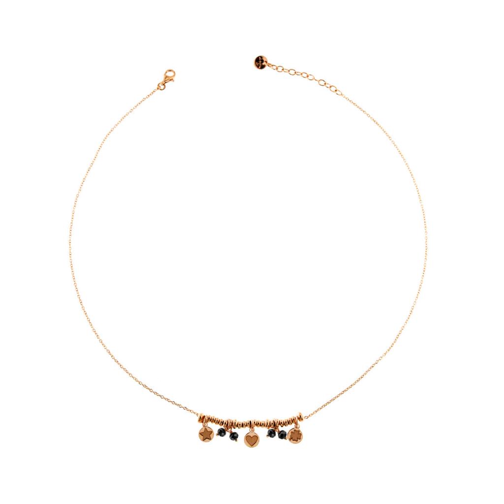 Girocollo Pietre Nere e Medagliette Pendenti Gipsy Chic Tierra Rue Des Mille  - RUE DES MILLE