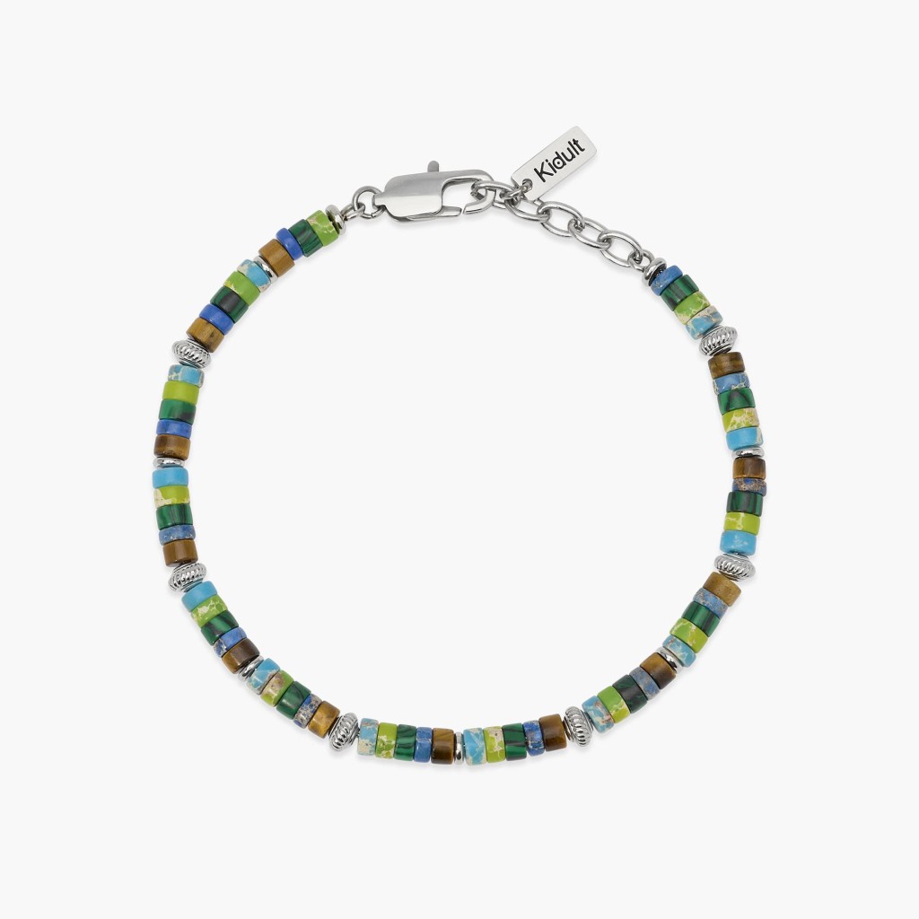 Bracciale in diaspro multicolor e occhio di tigre - KIDULT