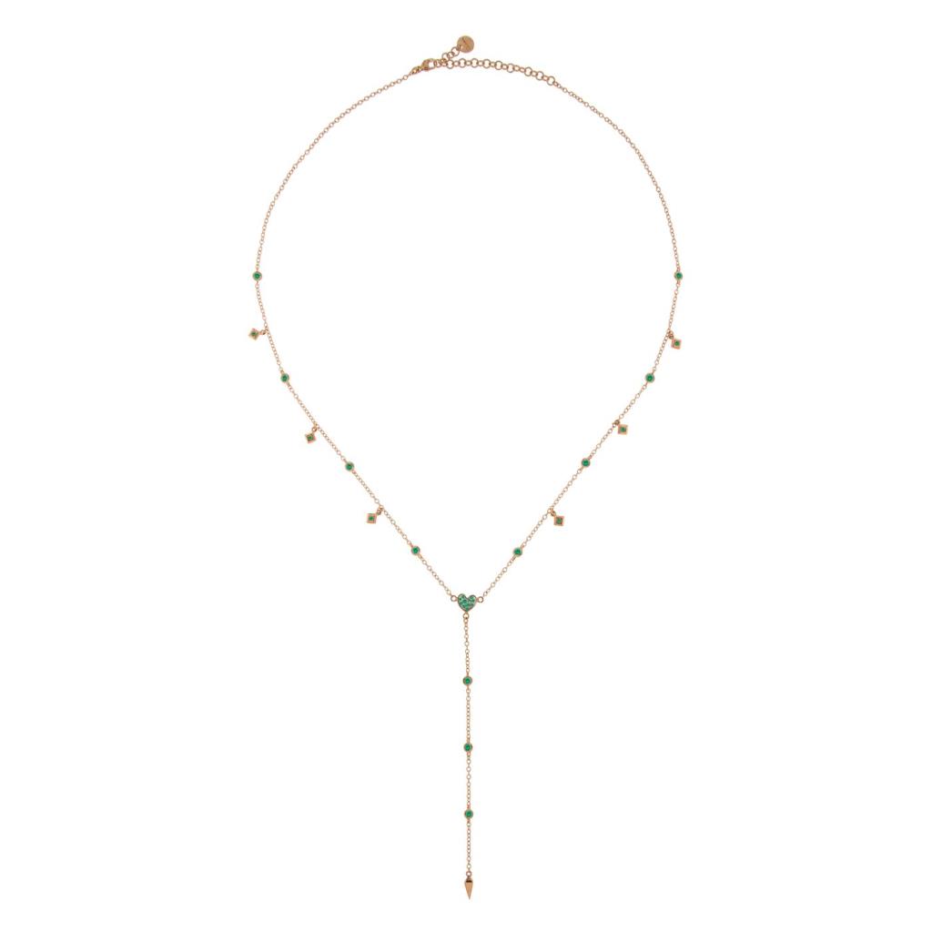 Collana Rue Des Mille Rosario Zirconi Verdi  - RUE DES MILLE