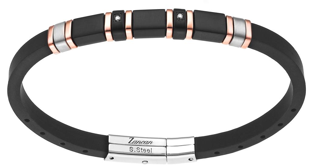 Bracciale Zancan da uomo in Accioaio e Silicone - ZANCAN