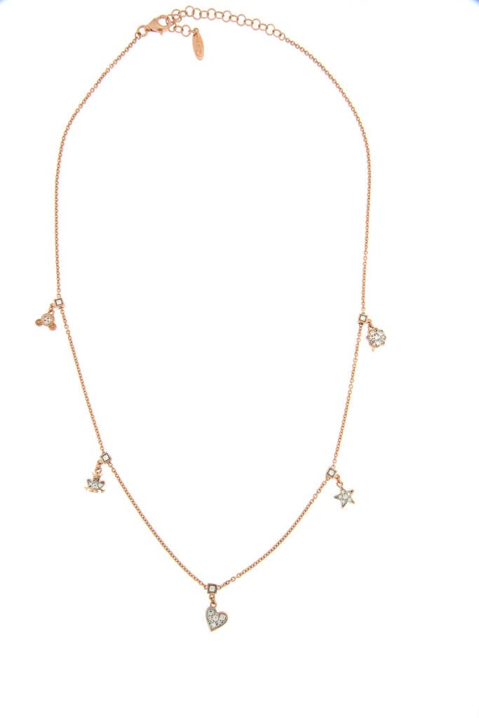 COLLANA CON SOGGETTI VARI E ZIRCONI BIANCHI - RUE DES MILLE