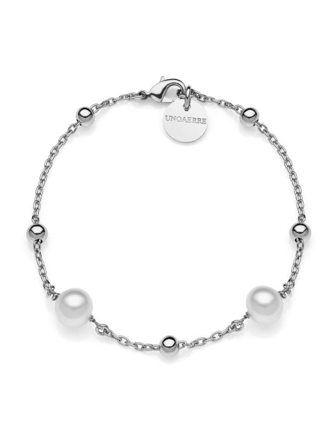 Bracciale argentato perle naturali - UNOAERRE