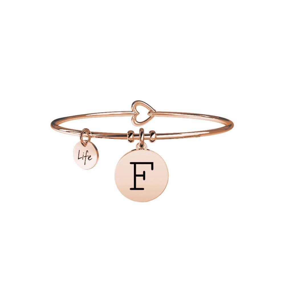 Bracciale kidult Lettera F Ros&egrave; - KIDULT