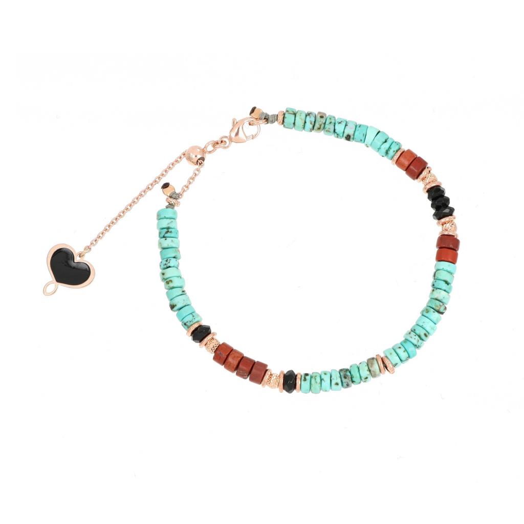 Bracciale Maman Et Sophie con Pietre Turchesi e Rosse - MAMAN ET SOPHIE