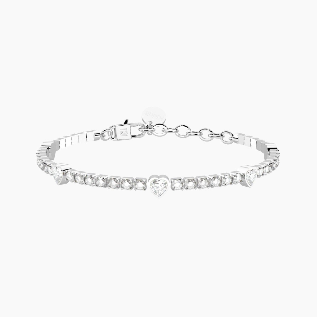 Bracciale tennis in cristalli e cuori - KIDULT