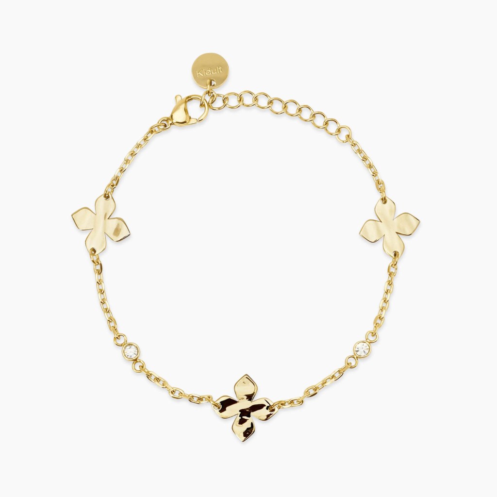 Bracciale dorato con fiori - KIDULT