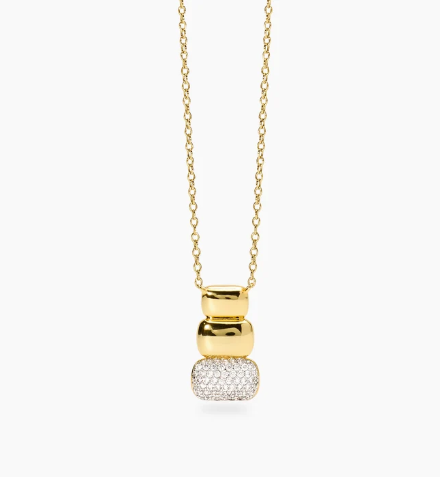 Collana in bronzo e argento dorato con pendente - MABINA
