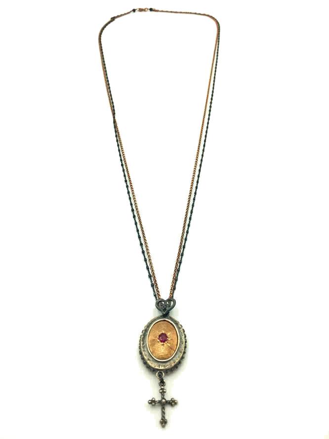 Collana doppia Sacramore Firenze Ovale e Croce - SACRAMORE FIRENZE