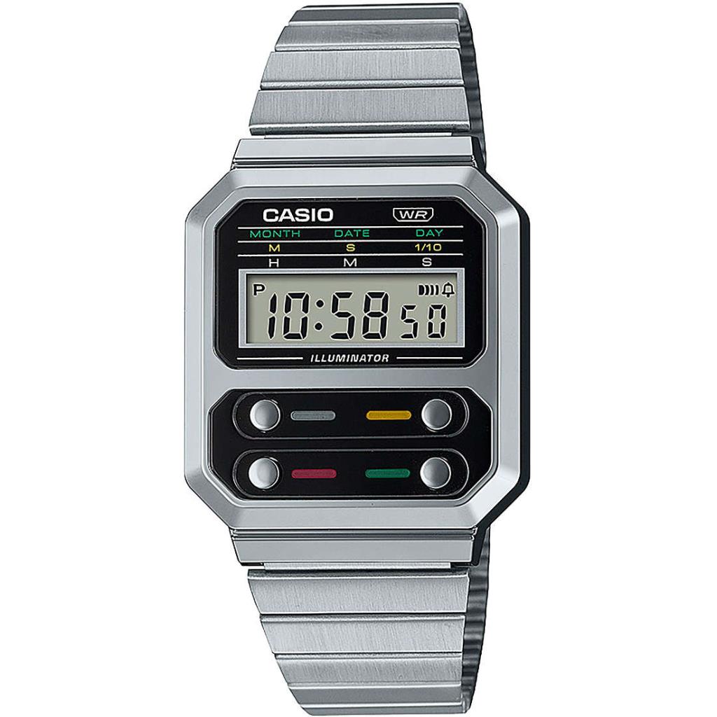 Orologio Casio Vintage Rettangolare Grigio Argentato - CASIO