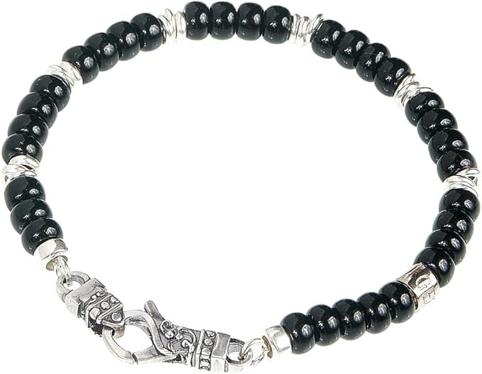 Bracciale da uomo Gerba MOSCH06 con chiusura a moschettone, murrine e argento 925 - GERBA JEWELS