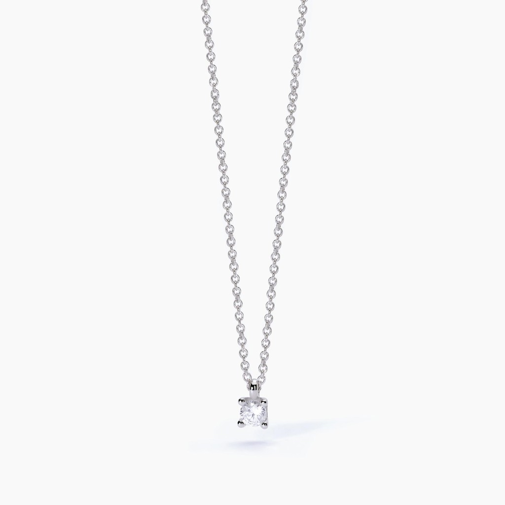 Girocollo in argento con catena forzatina e punto luce - MABINA