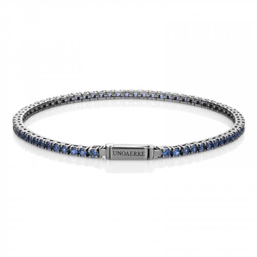 Bracciale in argento brunito con pietre blu Unoaerre  - UNOAERRE