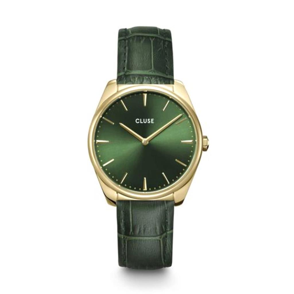 Orologio Cluse Féroce Leather Forest Green, Gold Colour - CLUSE