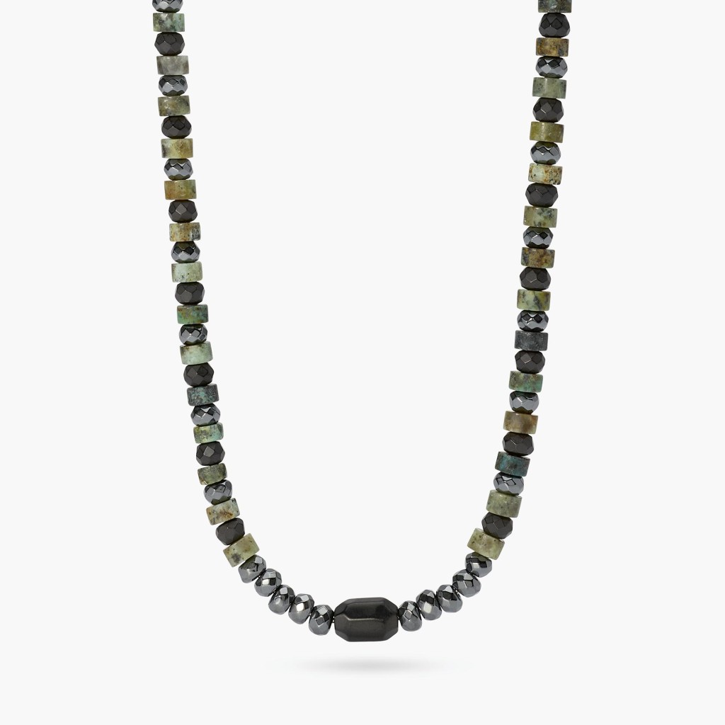 Collana regolabile con ematite e turchese verde - KIDULT