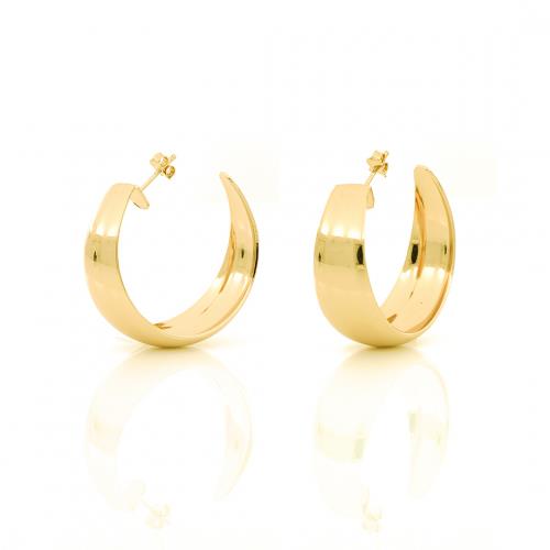 Orecchini a semi-cerchio in bronzo dorato Unoaerre  - UNOAERRE